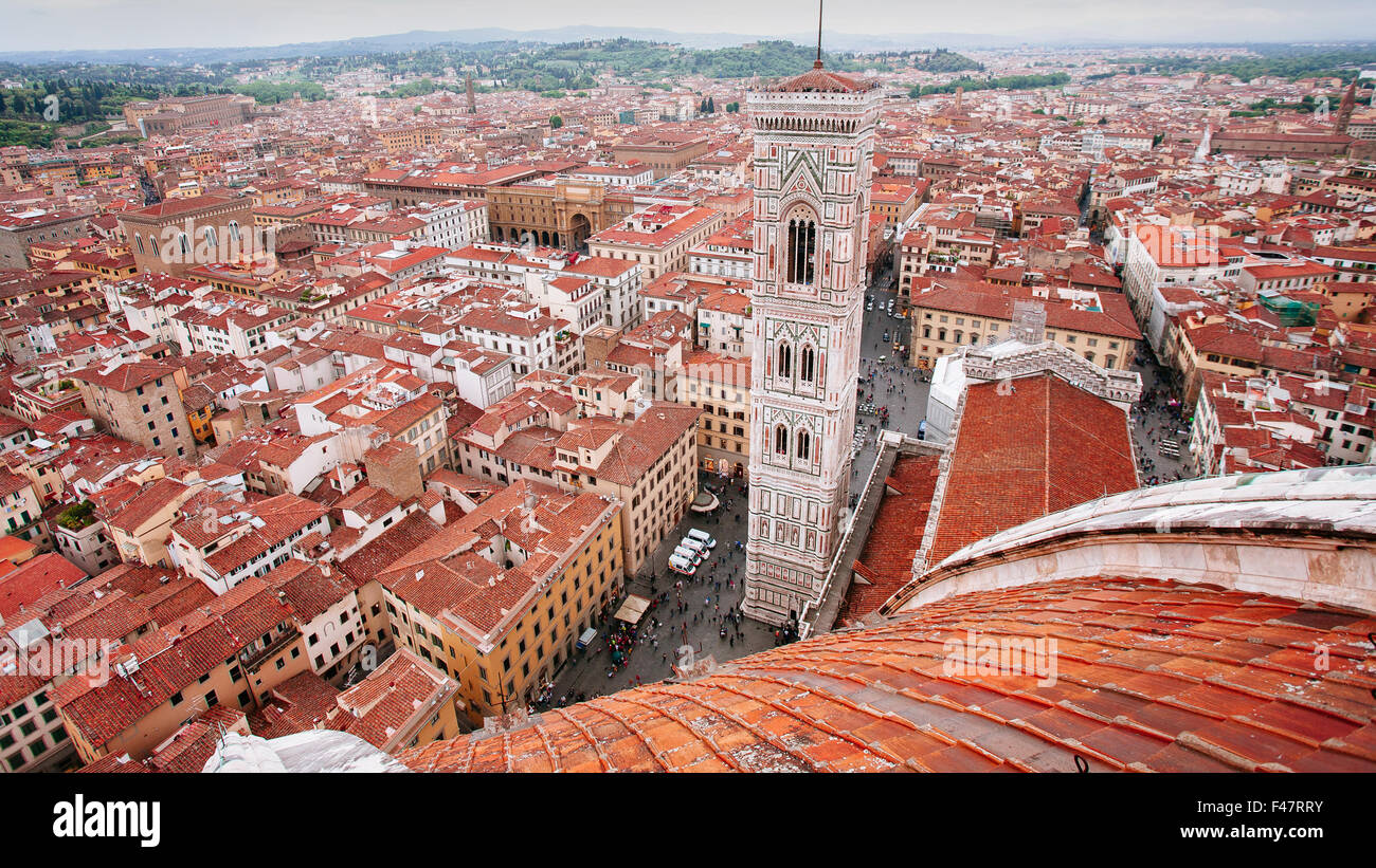 From Florence Duomo looking toward giotto’s campanile Stock Photo