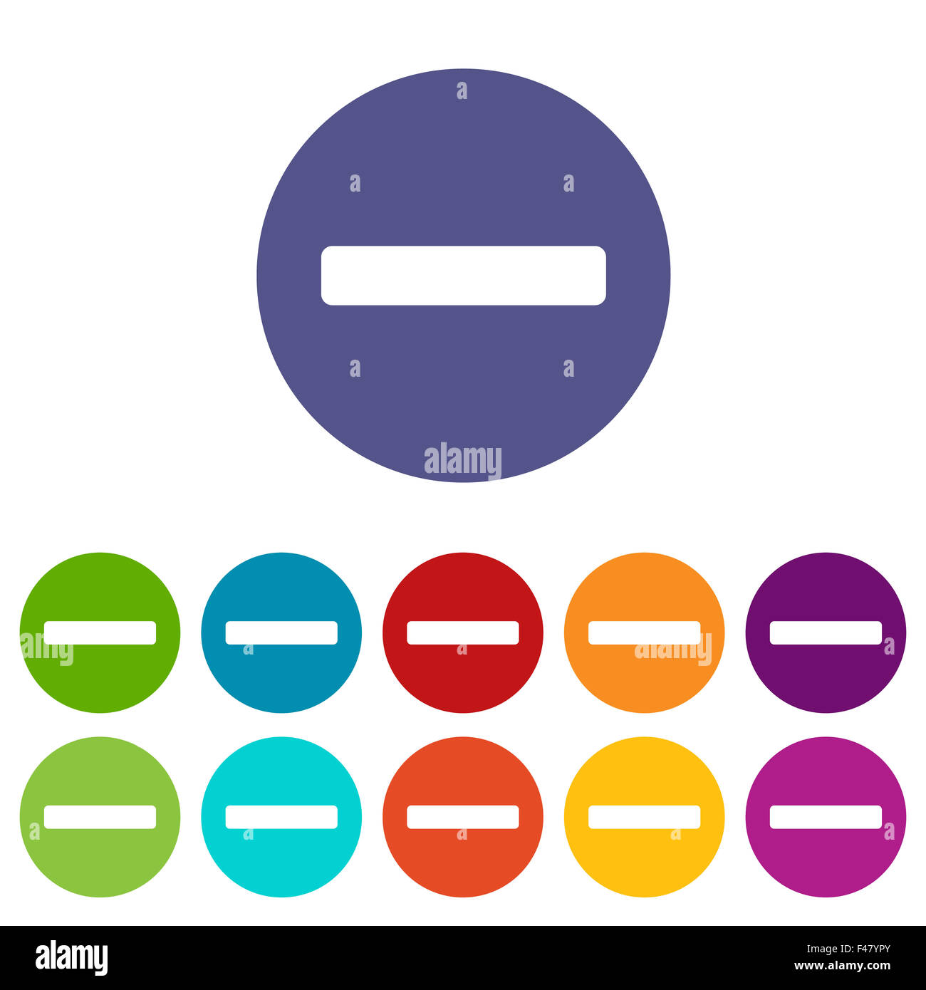 Minus web icon flat hi-res stock photography and images - Alamy