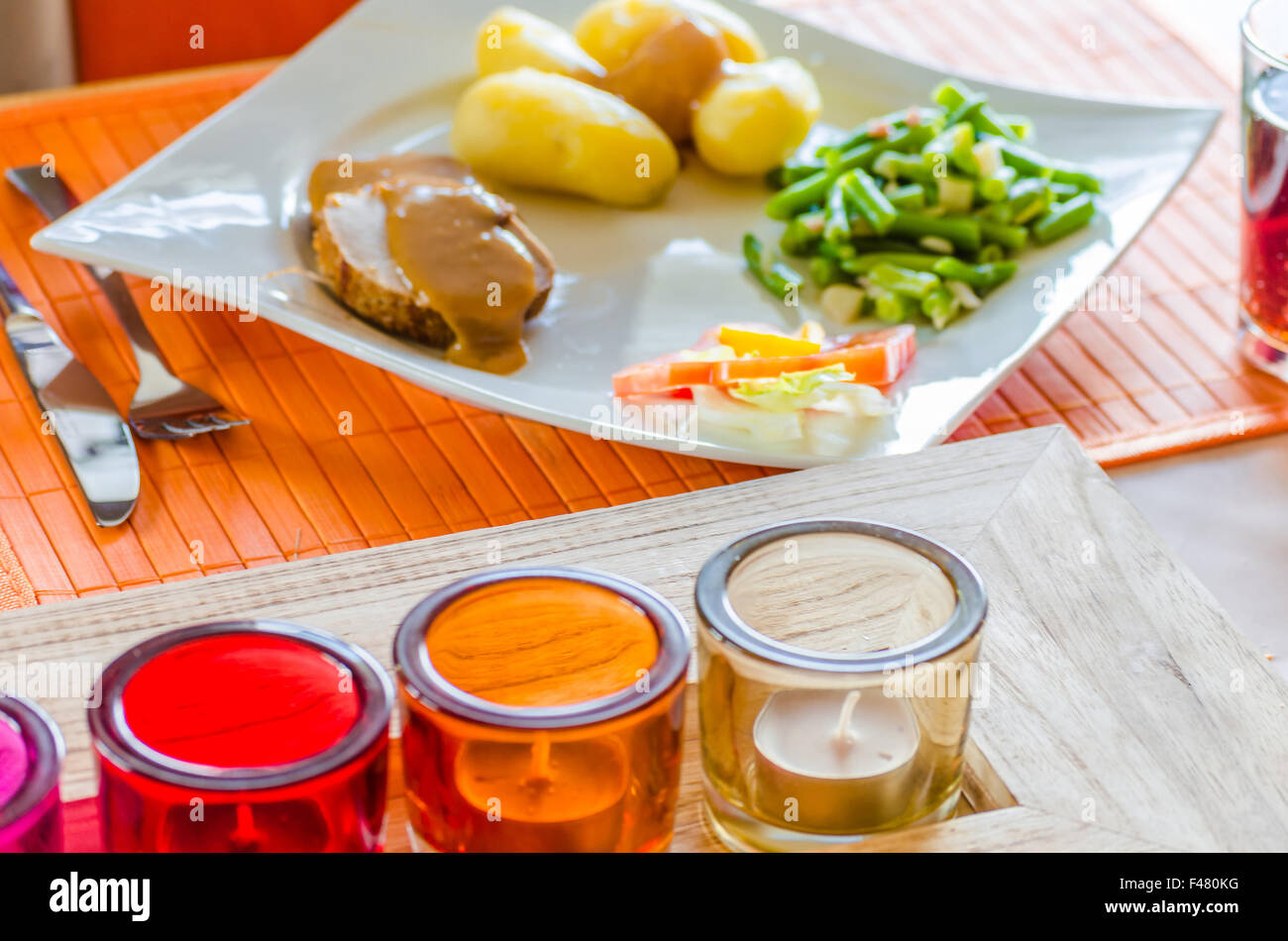 Lunch, table decoration Stock Photo Alamy