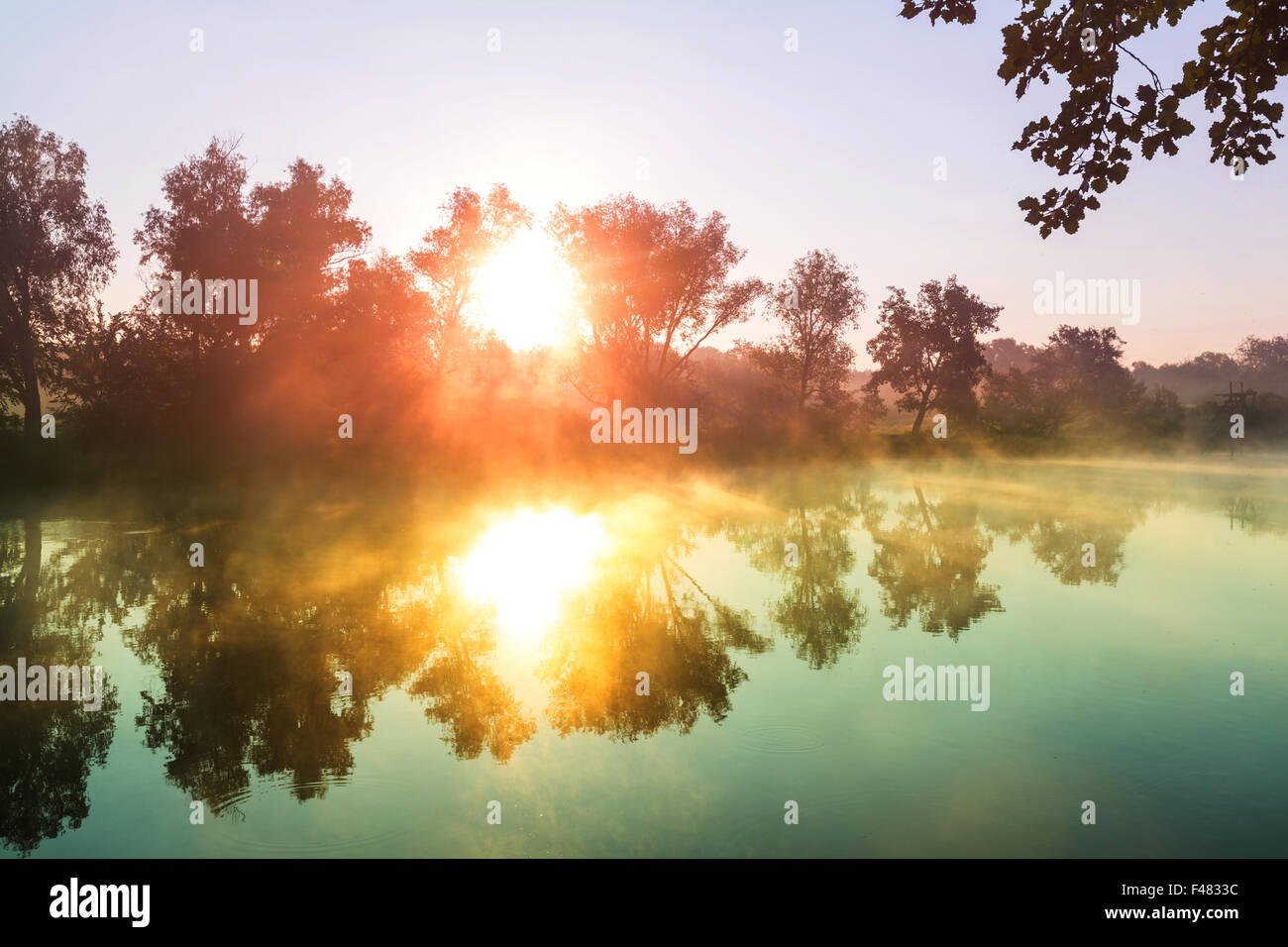 Fog on the river Stock Photo - Alamy