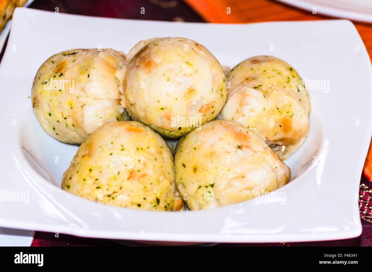 Potato dumplings and bread dumpling Stock Photo Alamy