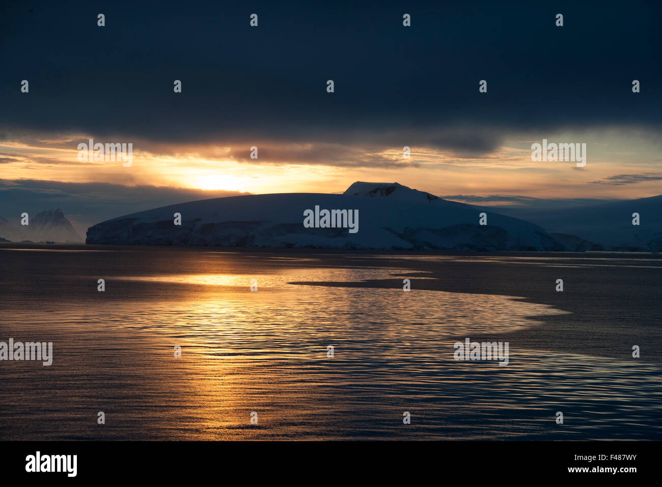Sunset in Antarctica Stock Photo - Alamy
