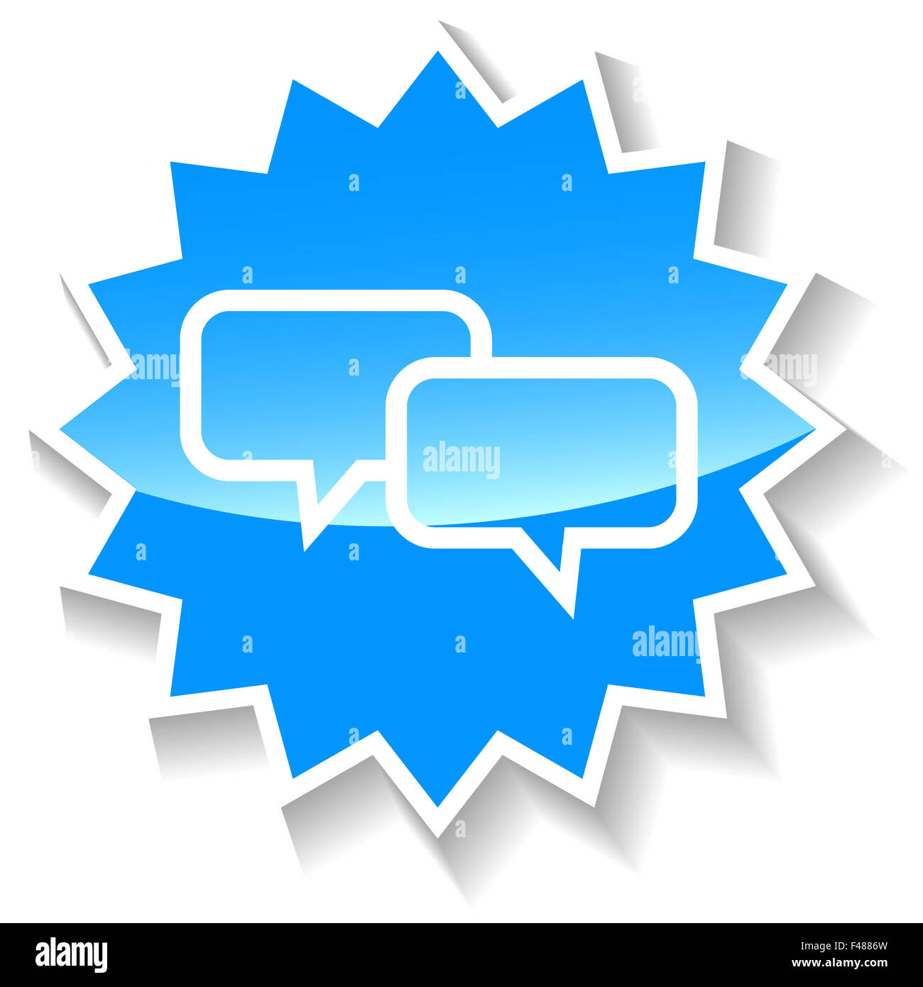 Dialog blue icon Stock Photo - Alamy