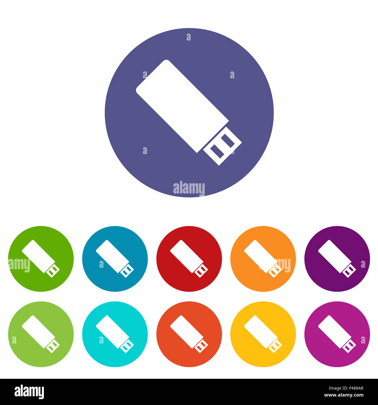 Flash drive flat icon Stock Photo - Alamy