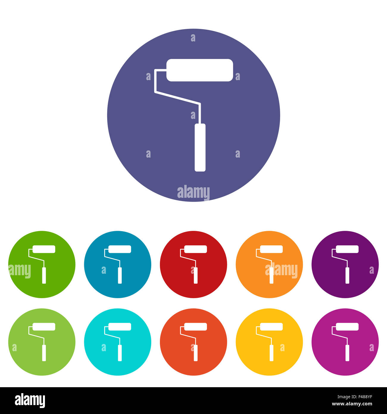 Roller flat icon Stock Photo - Alamy