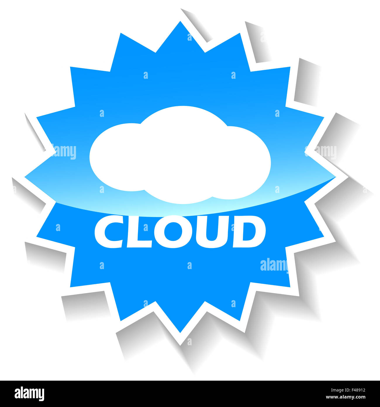 Cloud blue icon Stock Photo