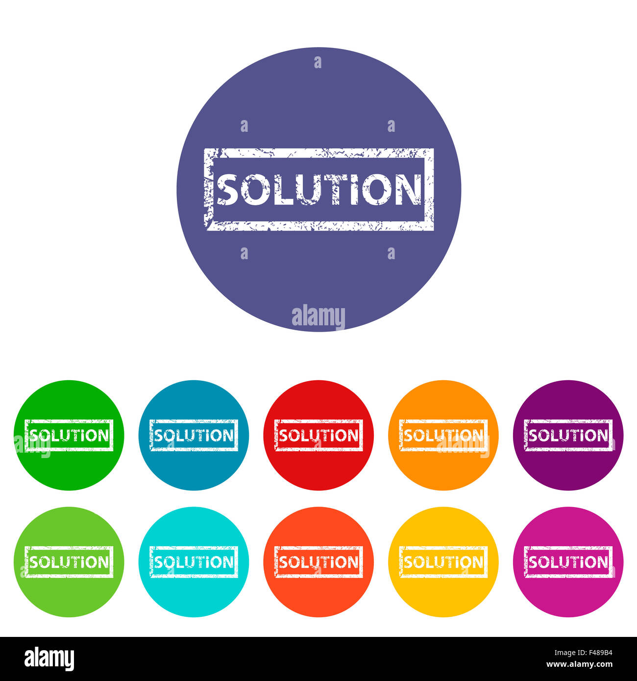 Solution flat icon Stock Photo - Alamy