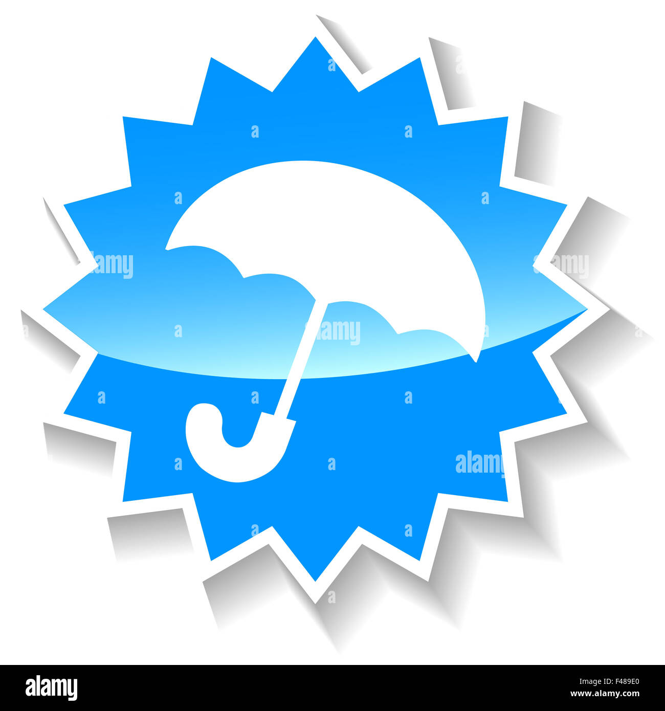 Umbrella blue icon Stock Photo - Alamy