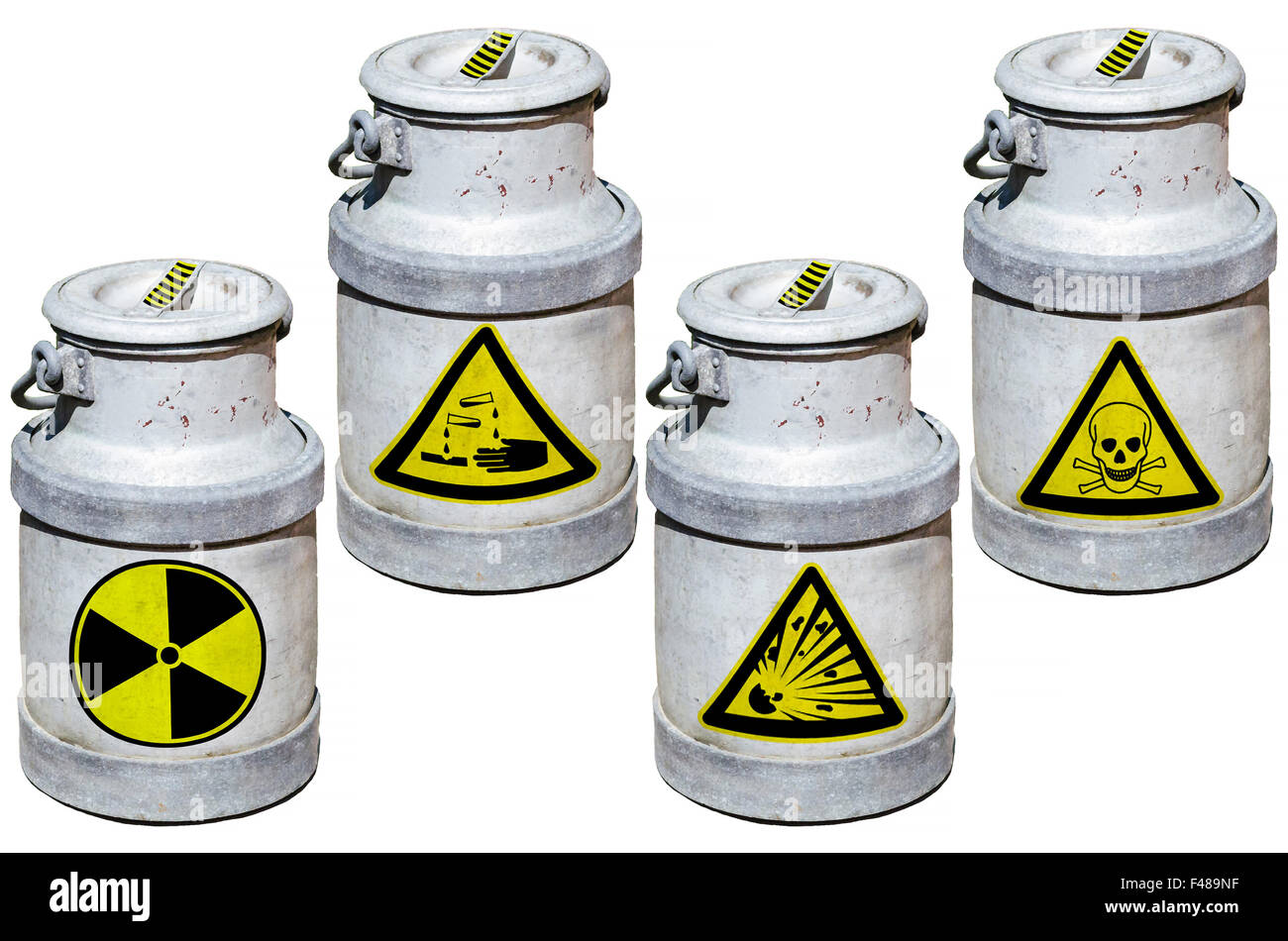 Four barrels with hazardous waste Stock Photo Alamy