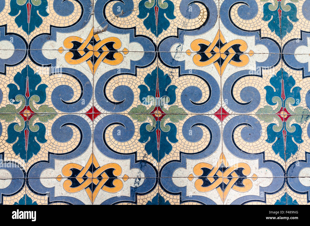 Ancient mosaic tile floor Stock Photo
