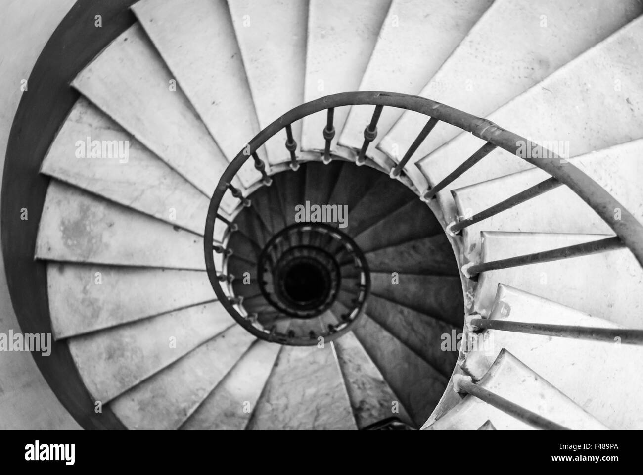 black and white spiral staircase Stock Photo Alamy