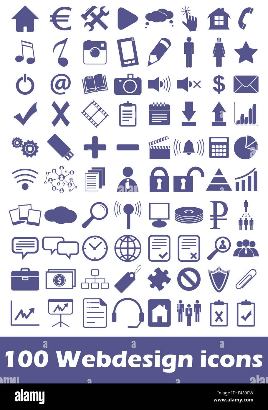 Menu flat white icons hi-res stock photography and images - Alamy