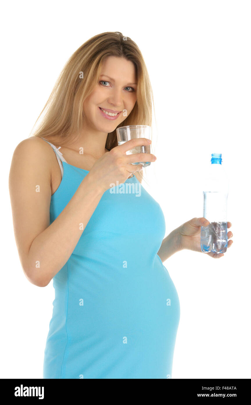 pregnant woman drinks water Stock Photo Alamy