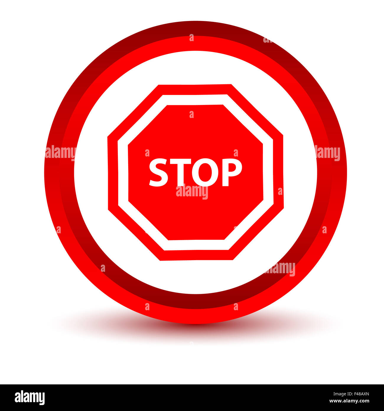 Red stop icon Stock Photo - Alamy