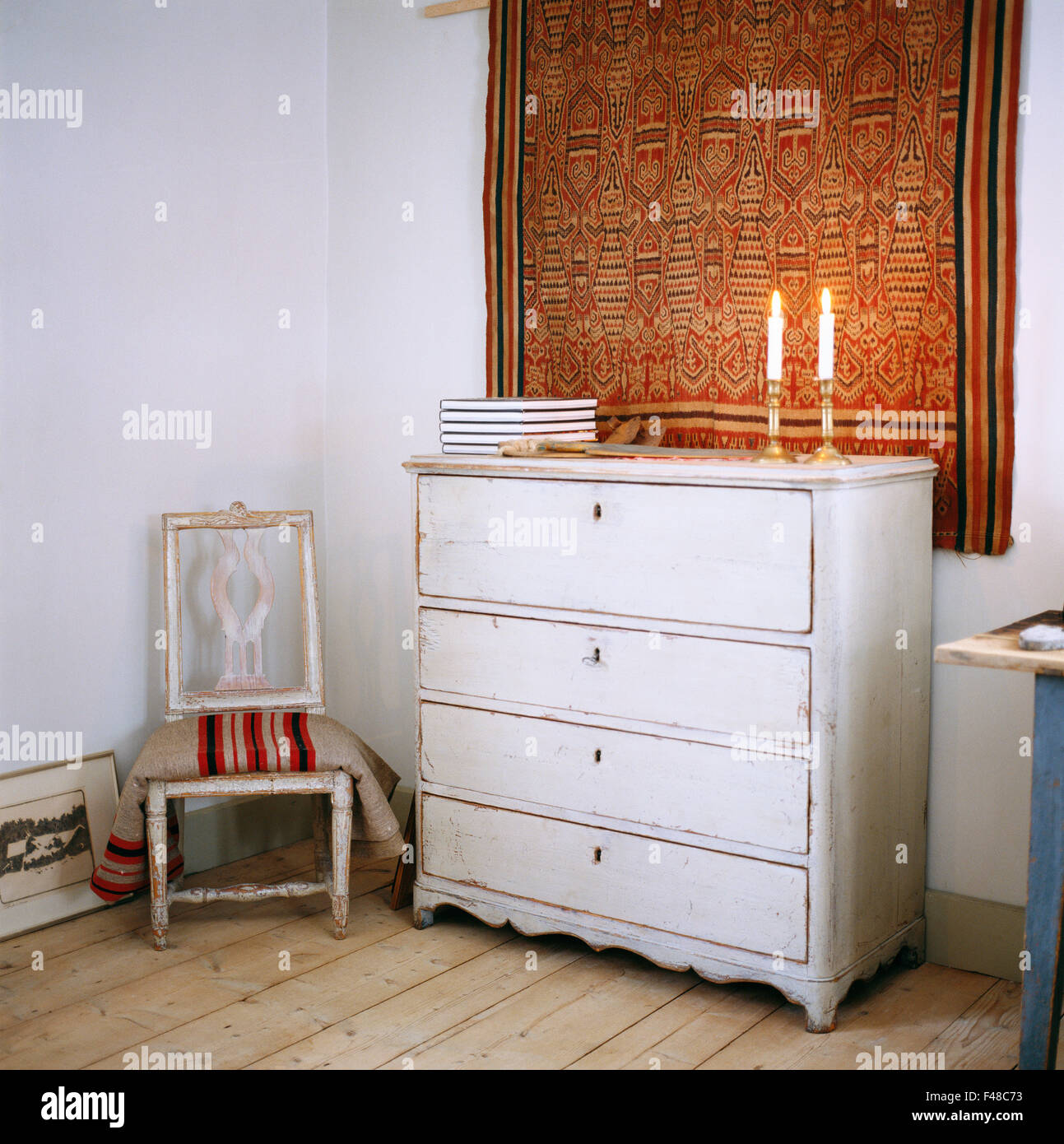 An old chest of drawers, Sweden. Stock Photo
