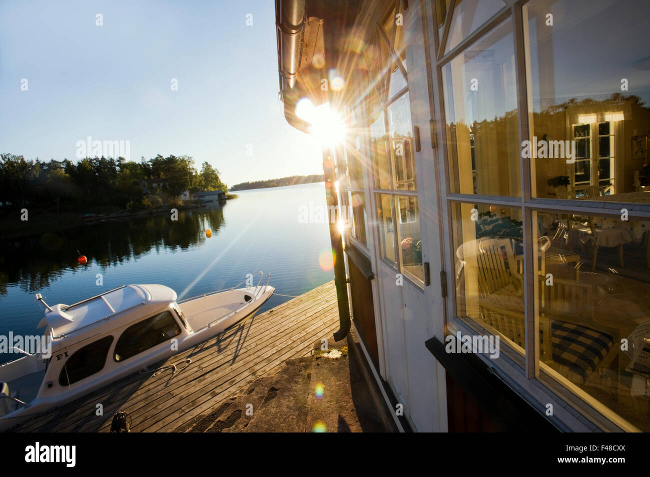 A house in the Stockholm archipelago at dawn, Sweden Stock Photo Alamy