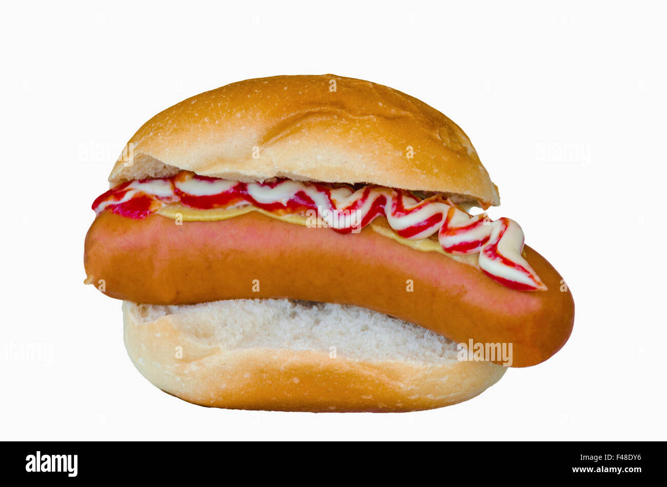 Hot dog with ketchup and mustard Stock Photo Alamy