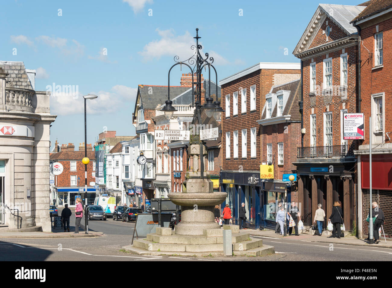 Old sign post on High Street, Sevenoaks, Kent, England, United Kingdom