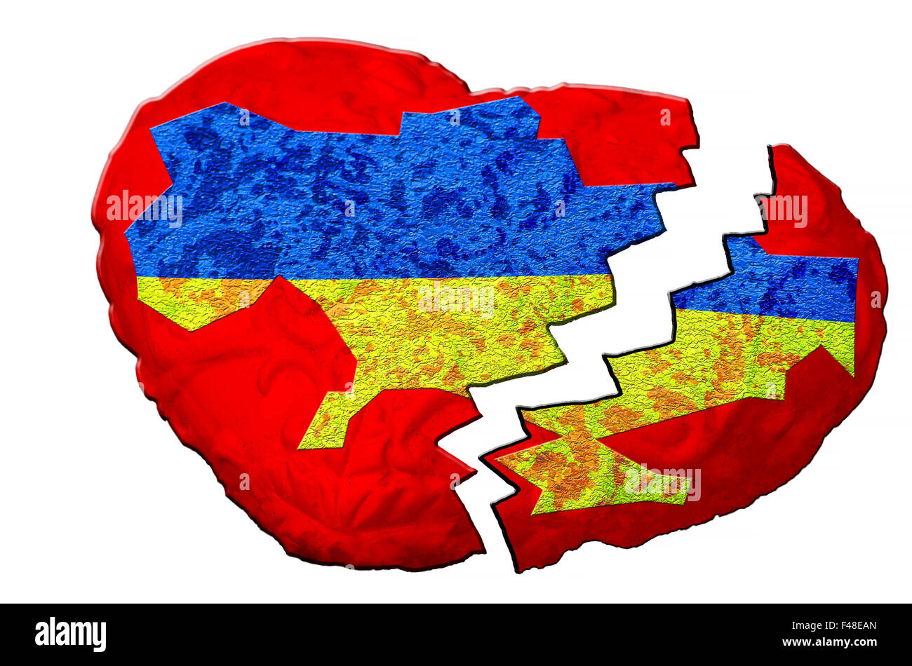 Broken heart, Ukraine Stock Photo