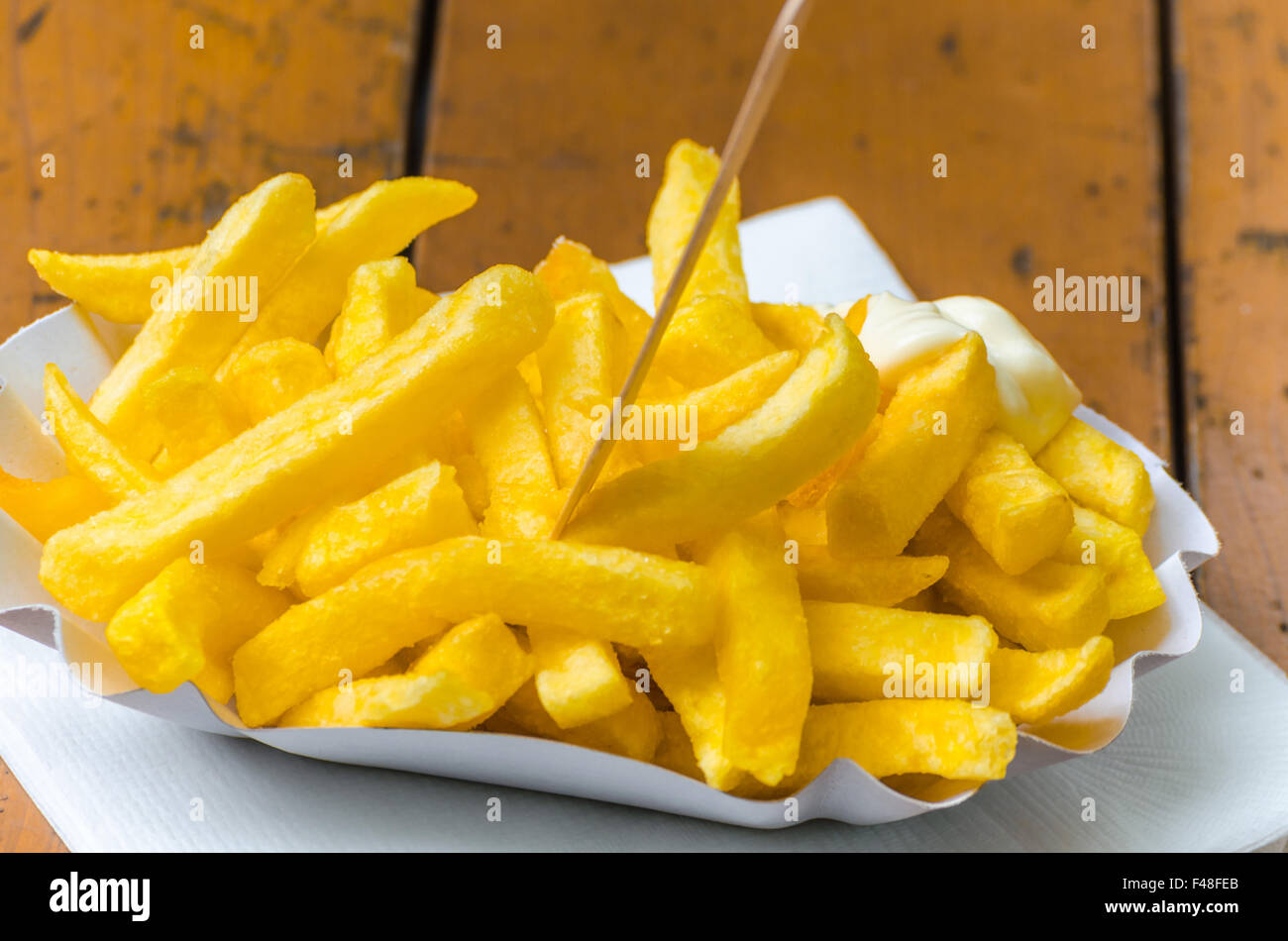 French fries, Pommes frites, patatas bravas, Stock Photo