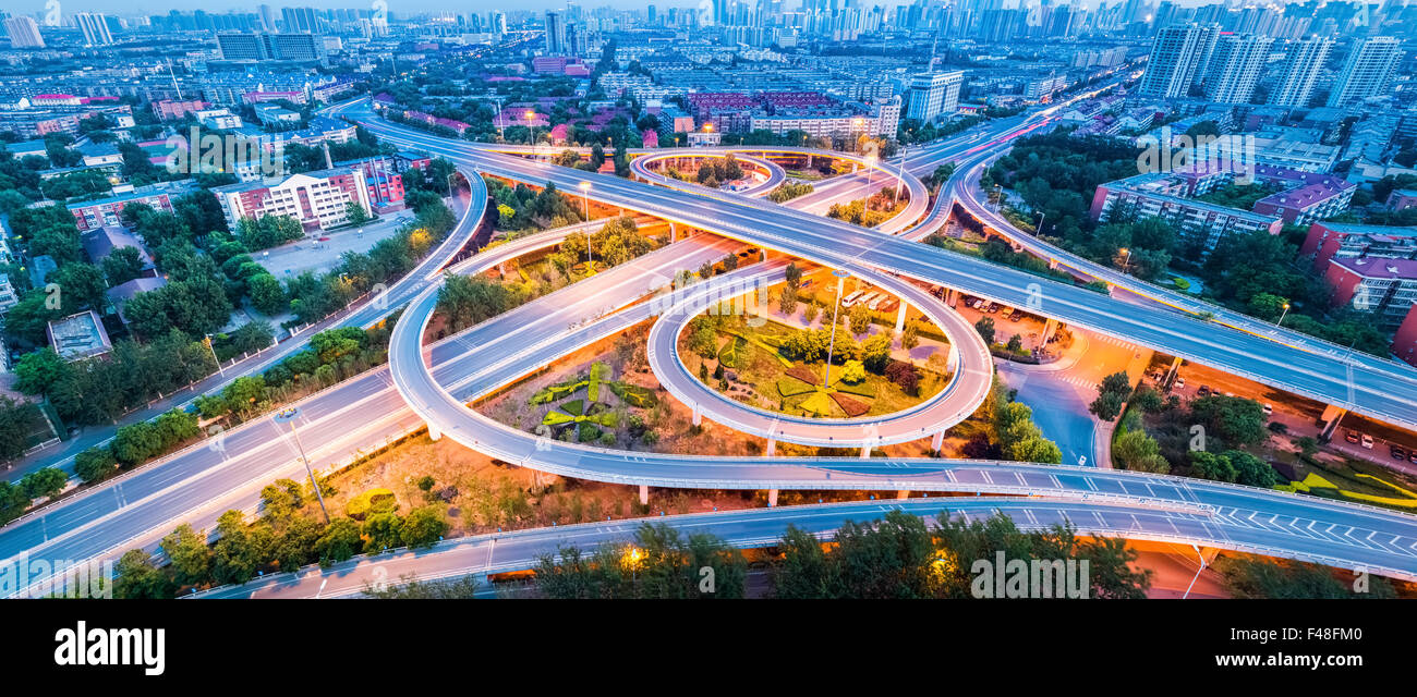 overpass closeup in the evening Stock Photo