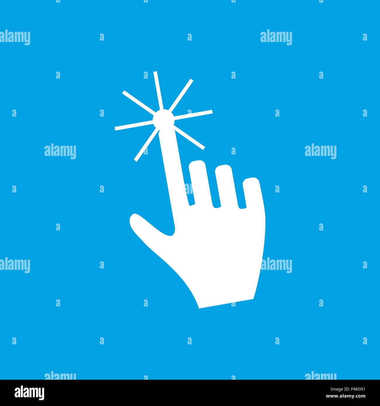 Click white icon Stock Photo - Alamy