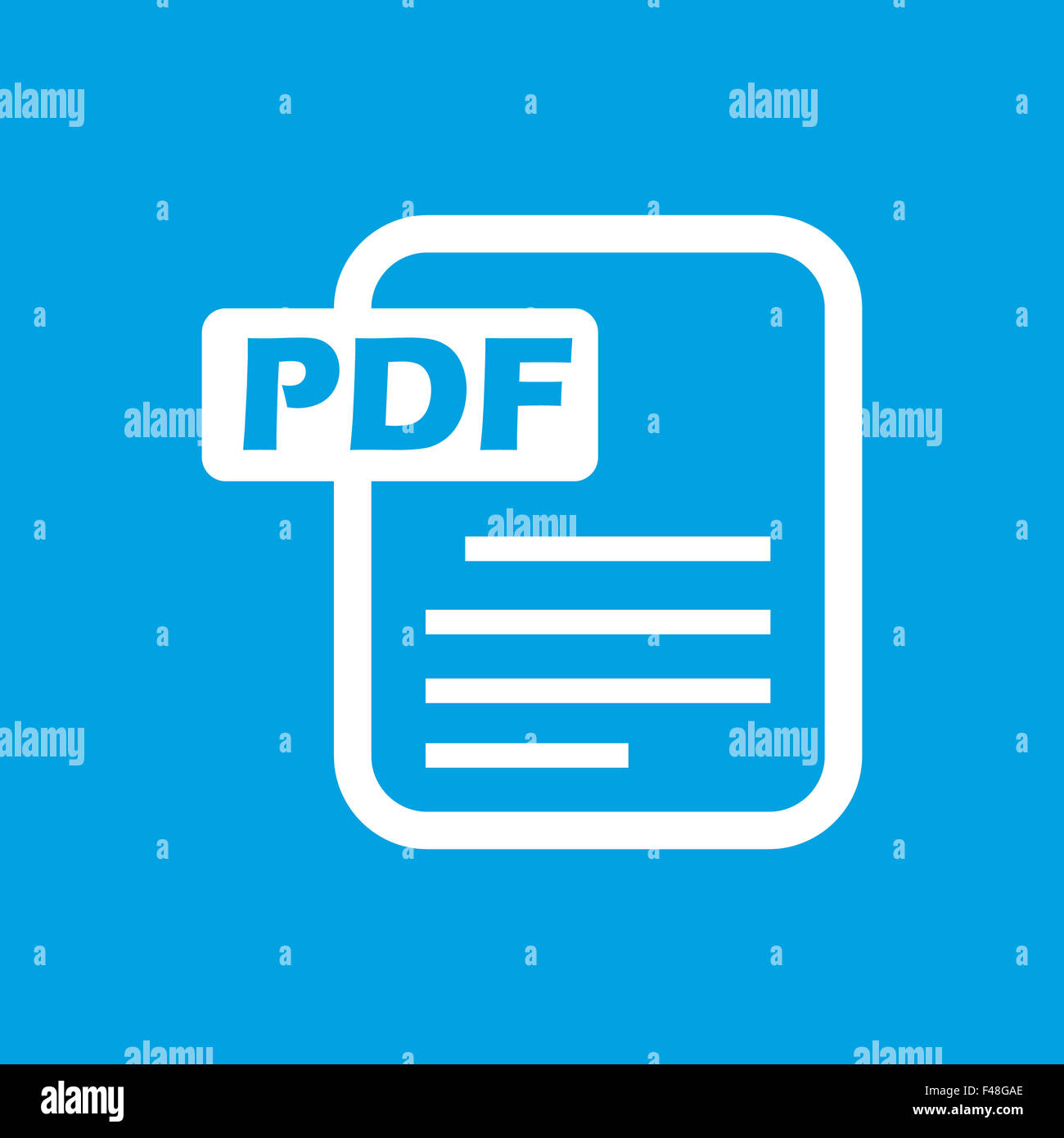 Pdf white icon Stock Photo Alamy