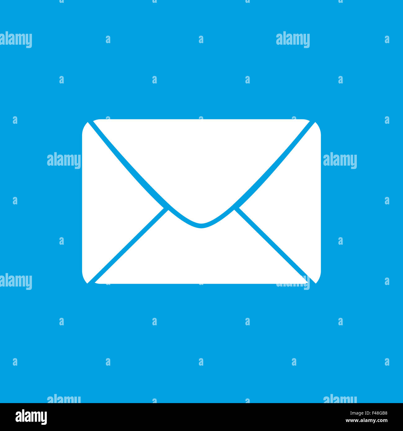 Mail white icon Stock Photo - Alamy