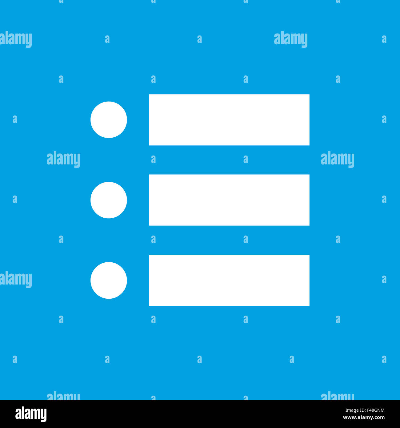 List white icon Stock Photo - Alamy