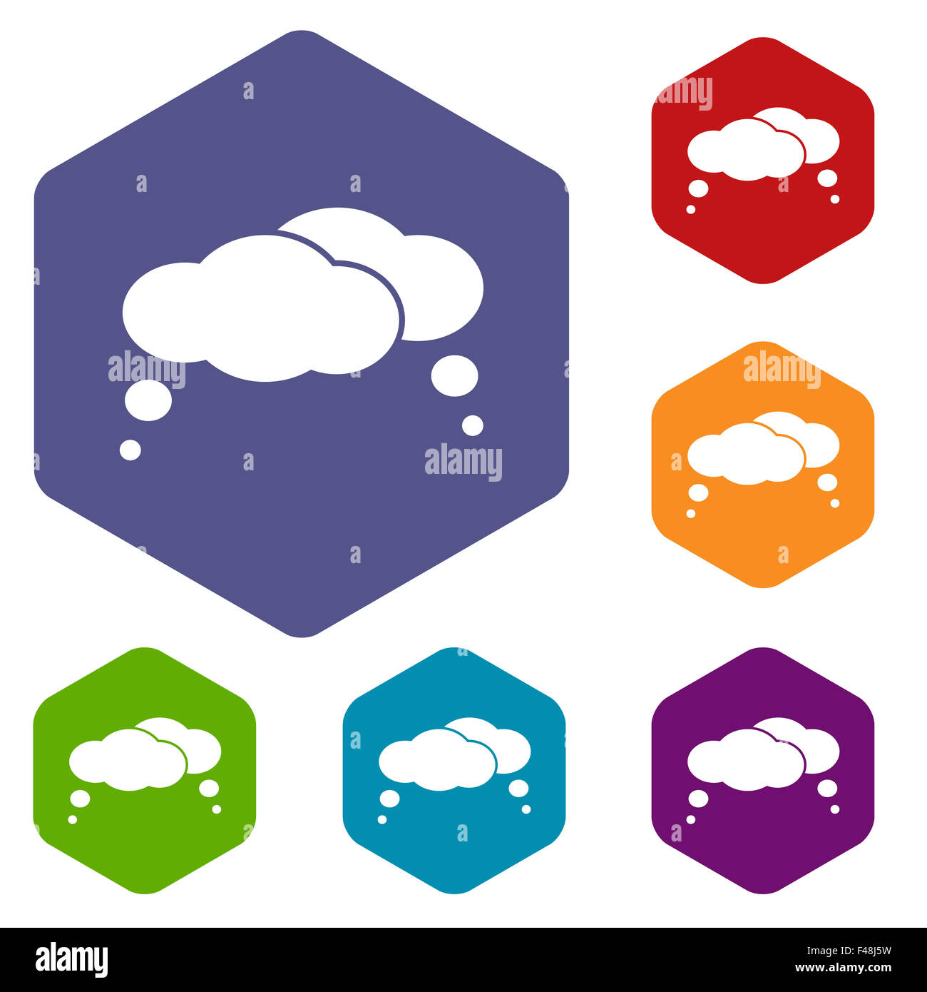 Clouds rhombus icons Stock Photo