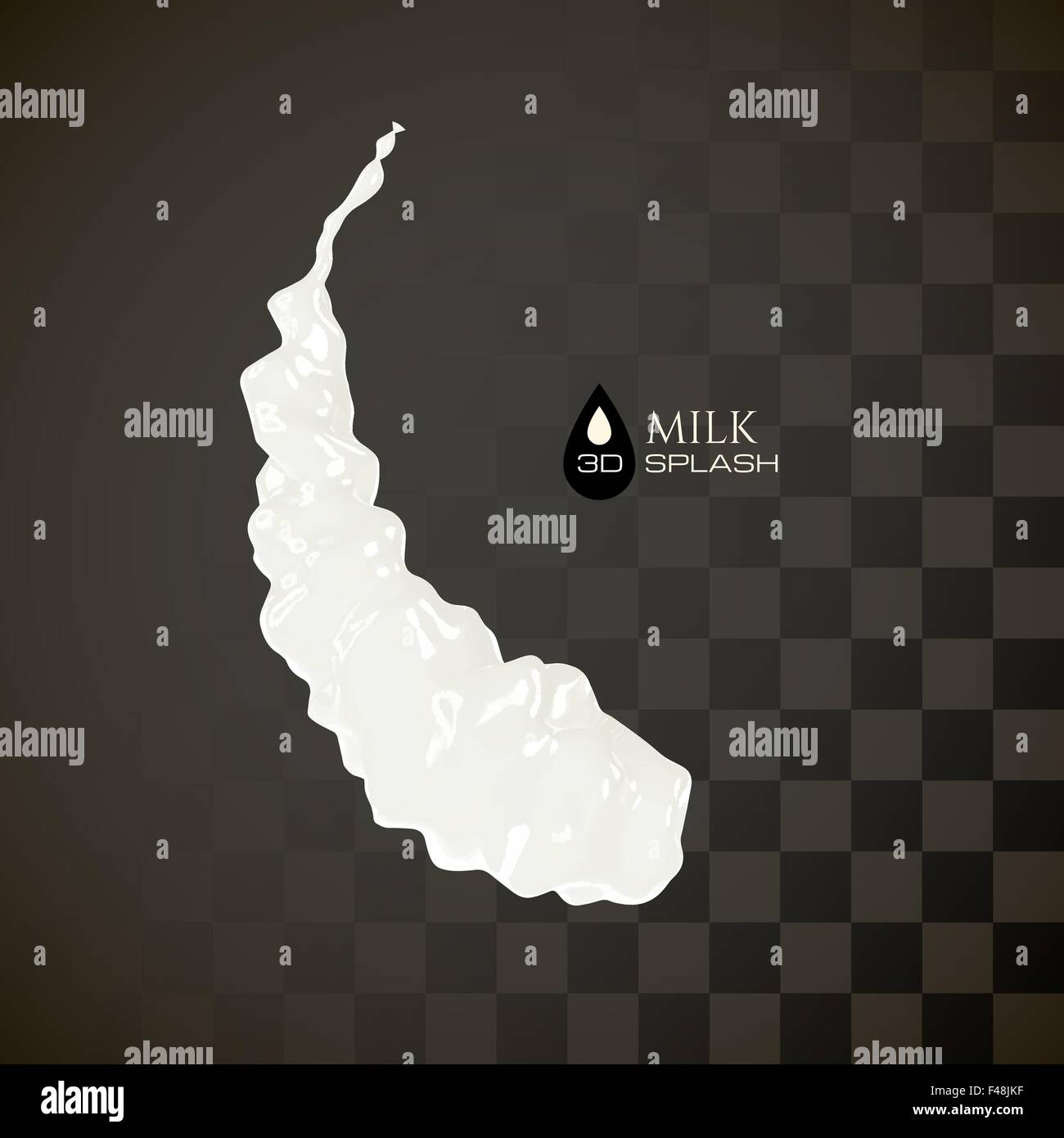 Milk 3D splash, isolated on black background Stock Vector Image & Art ...