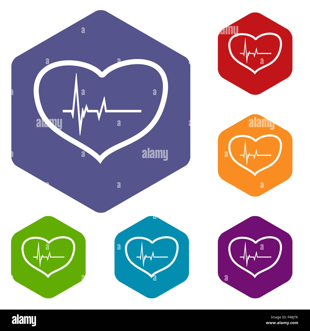 Heartbeat white flat icons hi-res stock photography and images - Alamy