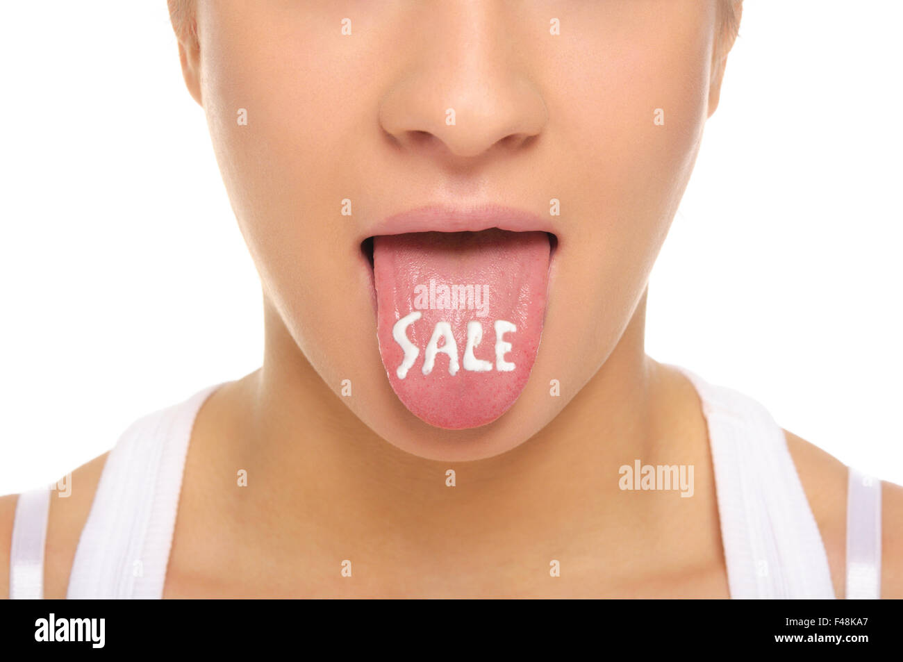 Women's language that says sale Stock Photo