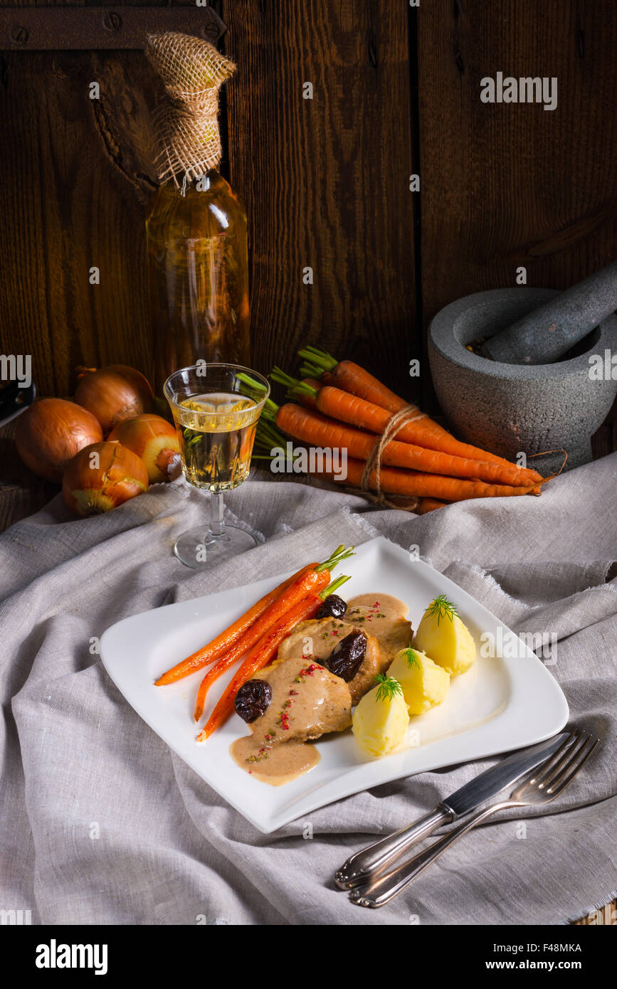 pork tenderloin in plum sauce Stock Photo Alamy