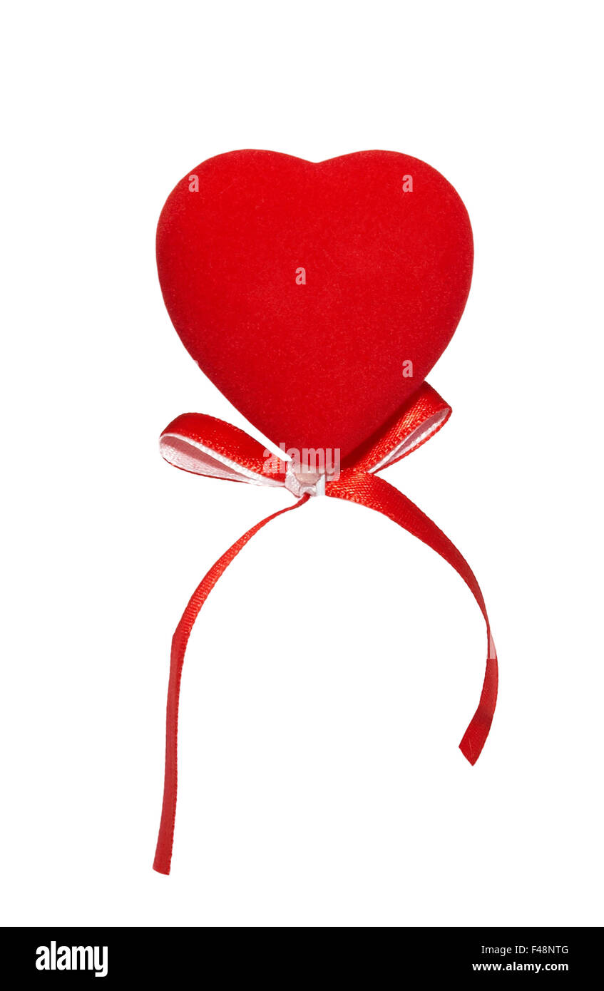 Red valentine heart isolated on white Stock Photo - Alamy