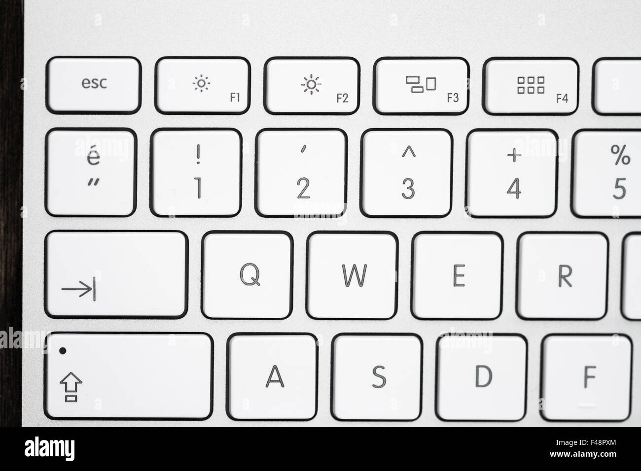 Close up of a modern white, gray computer keyboard with Turkish letters ...