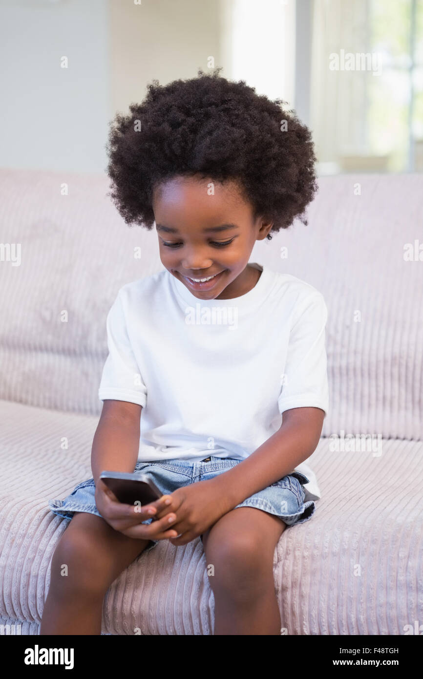 Little boy using a technology Stock Photo - Alamy