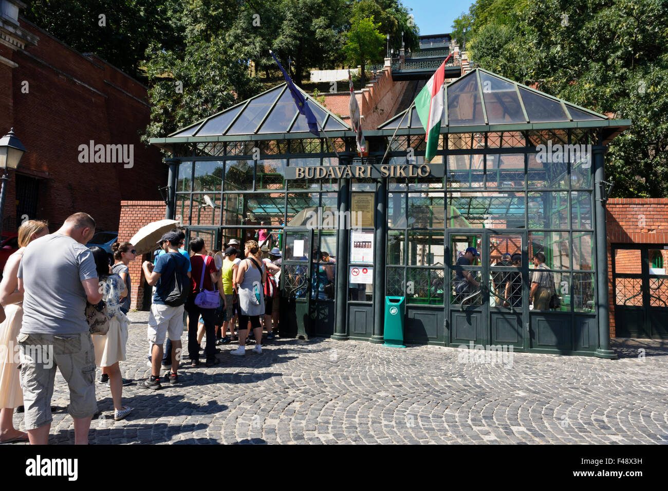Tourists queuing outside the ticket office for the Funicular railway to the  Royal Palace, Budapest, Hungary Stock Photo - Alamy