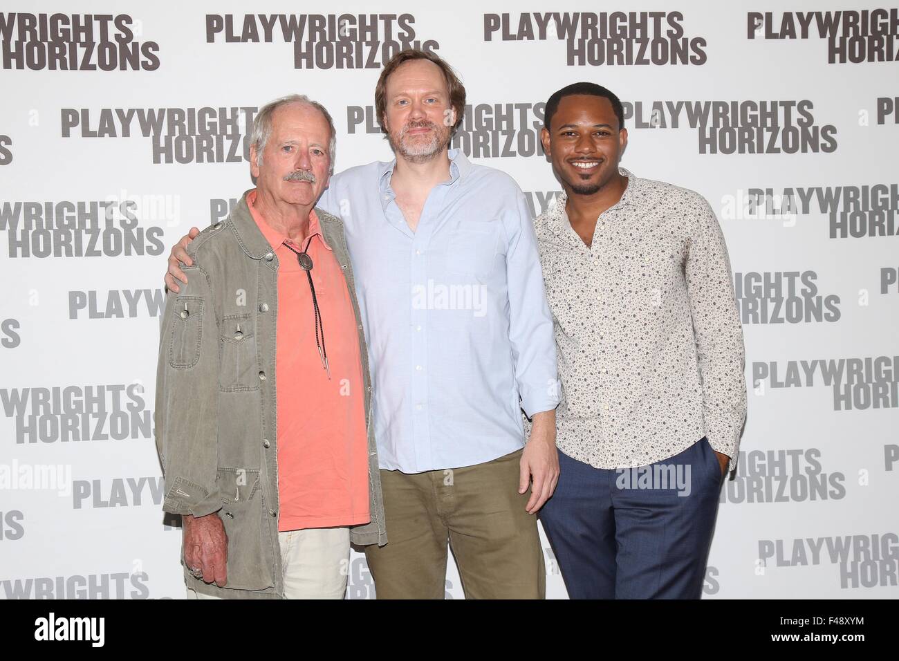 Meet and greet with the cast of The Christians at Playwrights Horizons rehearsal space.  Featuring: Philip Kerr, Andrew Garman, Larry Powell Where: New York City, New York, United States When: 14 Aug 2015 Stock Photo
