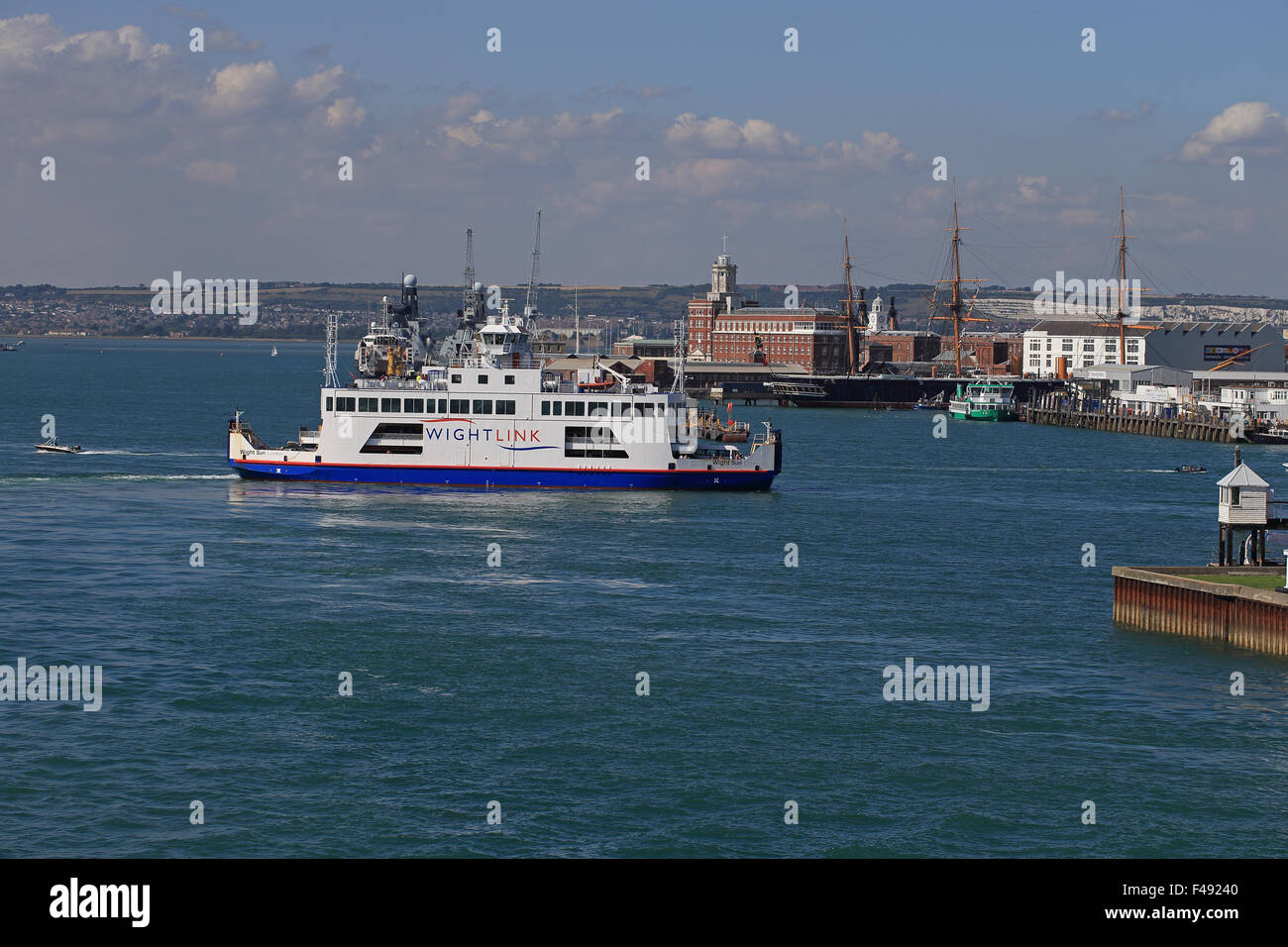 Round Wightlink ferry Portsmouth Stock Photo