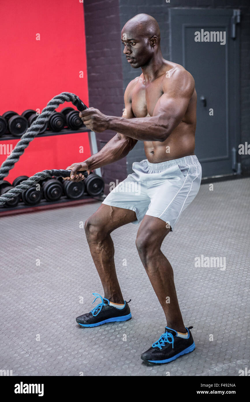 Crossfit athlete ropes hi-res stock photography and images - Alamy