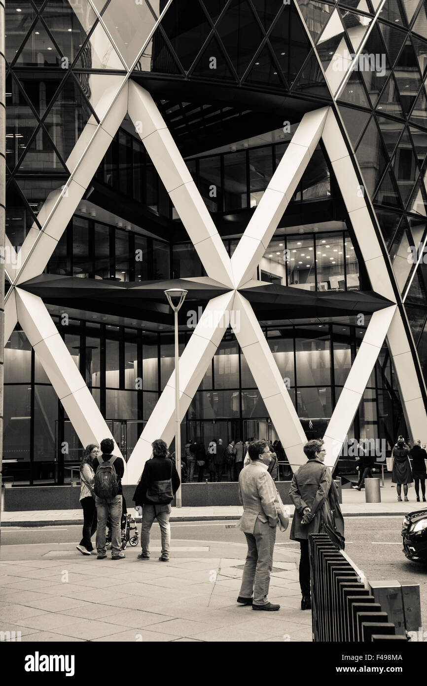 Toned image of the entrance to the Gherkin Stock Photo
