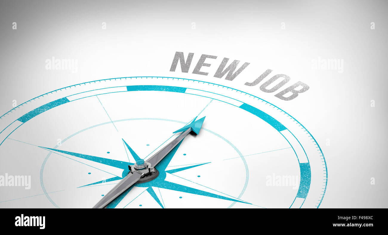 New job against compass Stock Photo Alamy