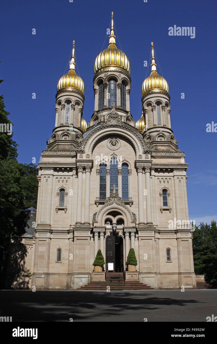 Russian Orthodox Church, Wiesbaden Stock Photo