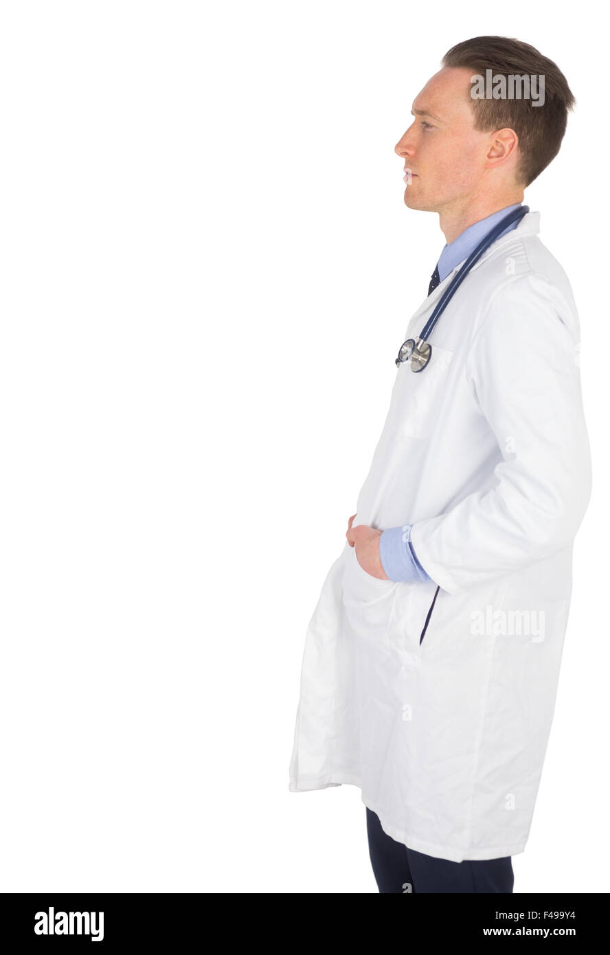 Serious doctor with hands in pocket Stock Photo