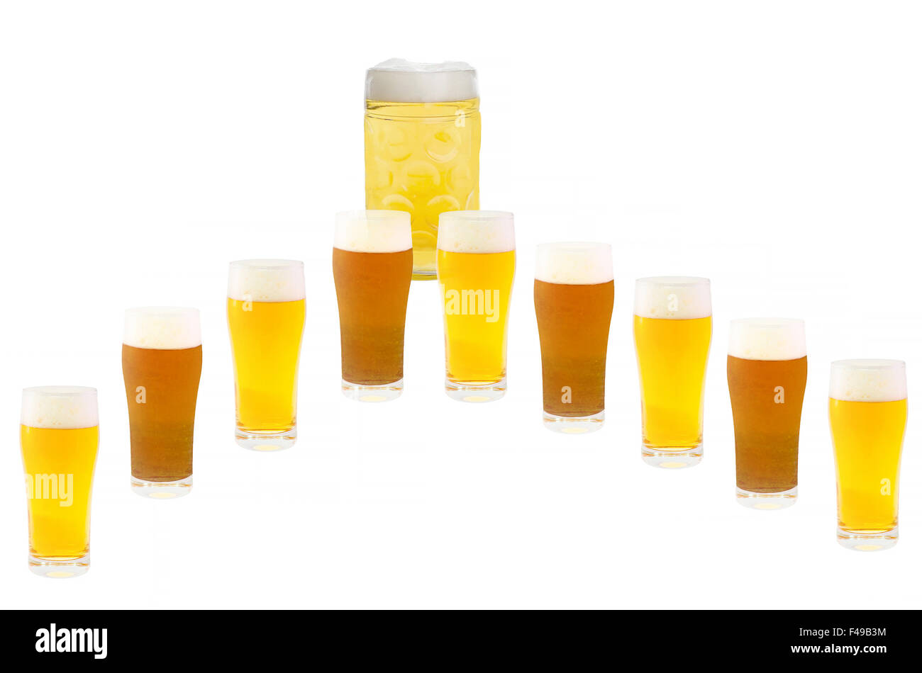 Several beer glasses Stock Photo
