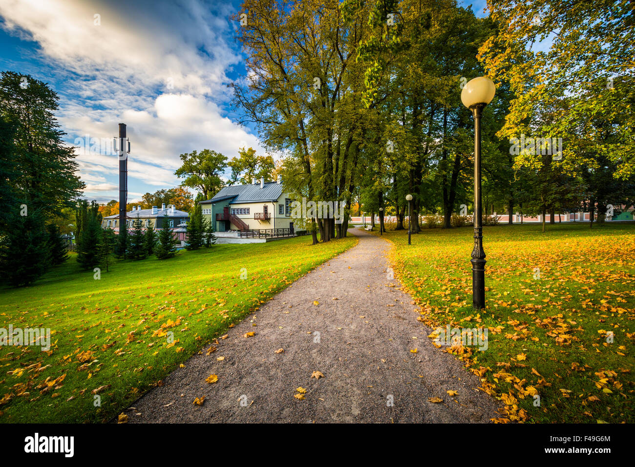 A walkway at Kadrioru Park, in Tallinn, Estonia. Stock Photo