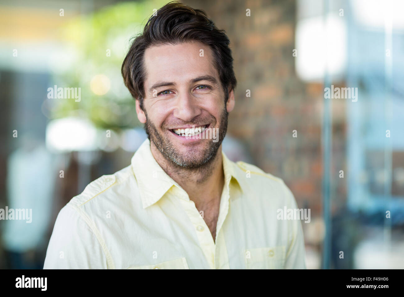 Simple Smiling Man Portrait of smiling man Stock Photo - Alamy