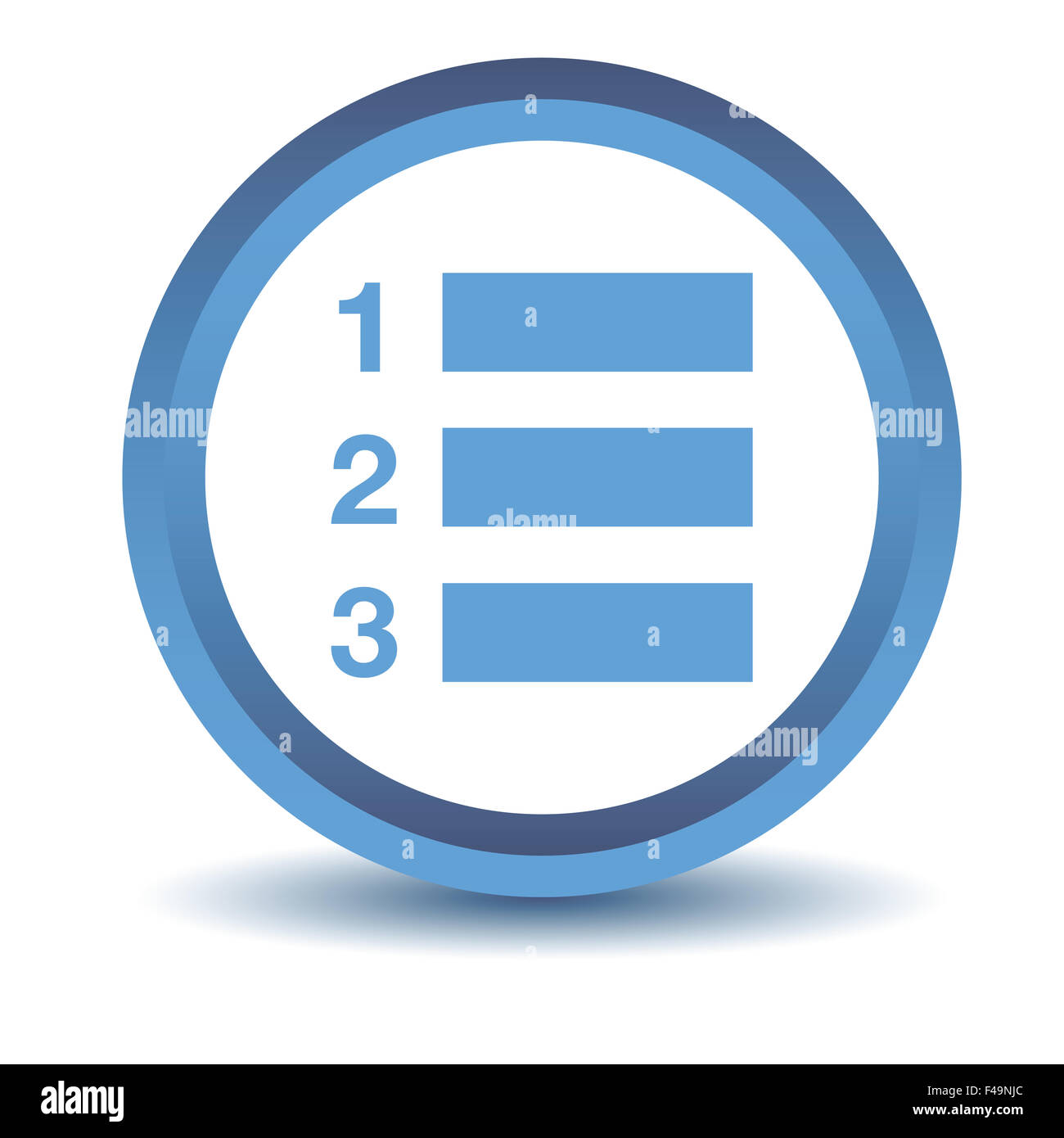 Blue numbered list icon Stock Photo