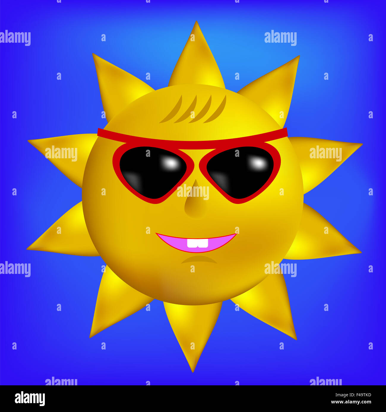 Sun with Sunglasses Icon Stock Photo Alamy